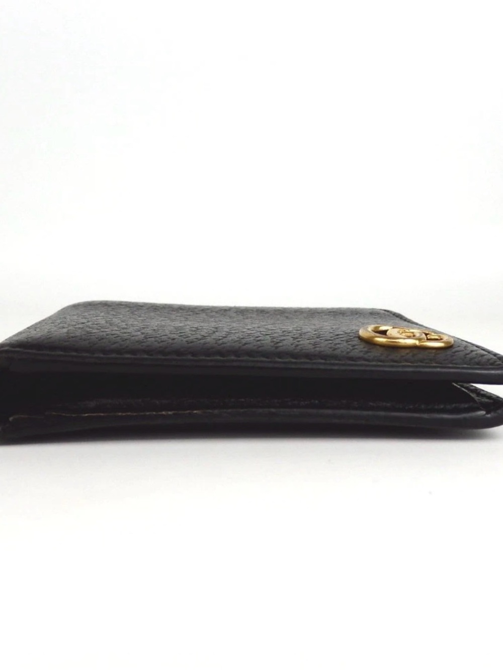 Gucci Black Leather Marmont Bi-Fold Wallet with Gold Double G - Picture 3 of 15